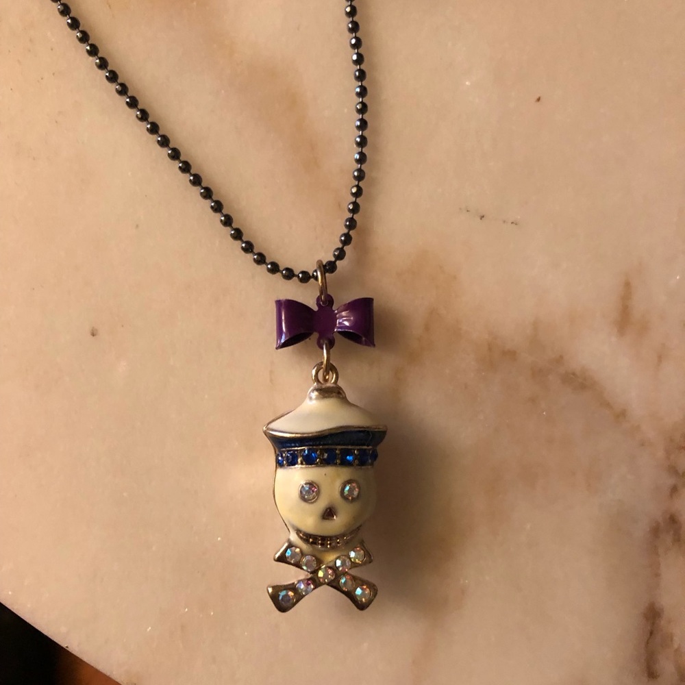 Betsey Johnson sailor skull necklace retired Halloween